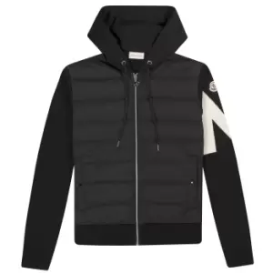 image of Moncler Down Front Full Zip Cardigan Black