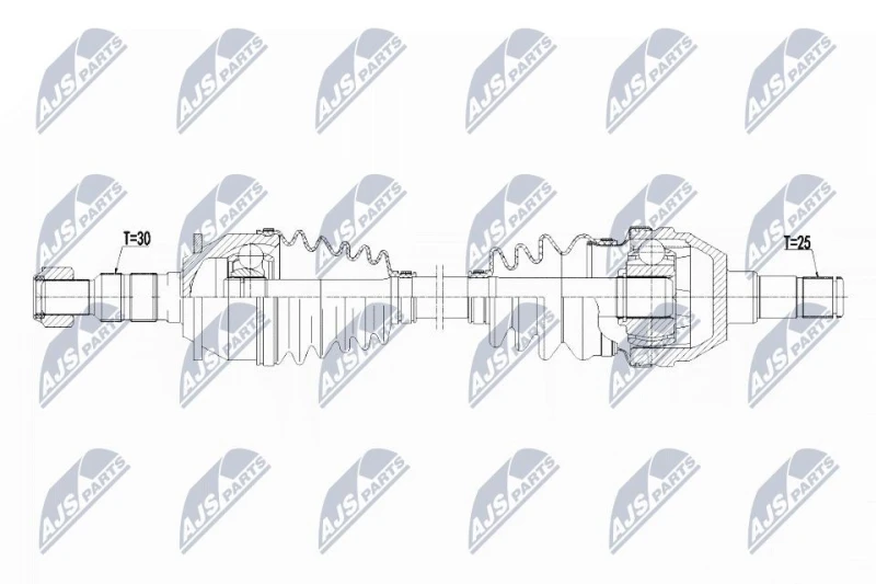 Image of NTY NPW-PL-075 Drive shaft Front Axle Right Drive Shaft (13)