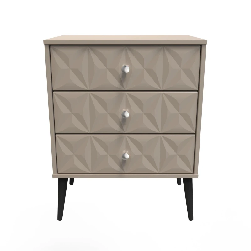Image of Toledo 3 Drawer Midi Sideboard In Mushroom (Ready Assembled)