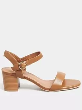 Long Tall Sally Casual Block Heel Sandal Tan, Brown, Size 10, Women