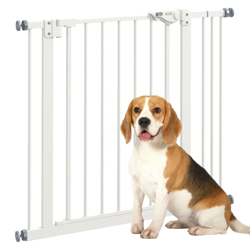 Image of PawHut Adjustable Safety Gate w/ 4 Adjustable Screws, White D06-096V02WT