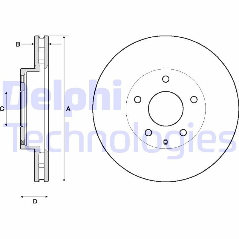 Image of DELPHI Brake disc DELPHI BG4712C