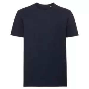 image of Russell Mens Pure Organic Short-Sleeved T-Shirt (S) (French Navy)