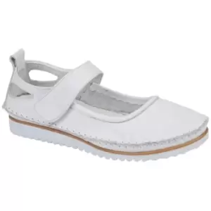 Image of Mod Comfys Womens/Ladies Softie Leather Casual Shoes (4 UK) (White)