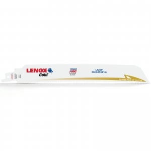 image of Lenox Gold Lazer 18TPI Medium Metal Cutting Reciprocating Saw Blades 229mm Pack of 5