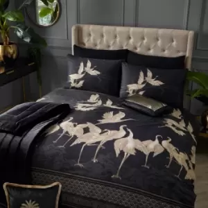 Image of Laurence Llewelyn Bowen Kireina 100% Cotton Duvet Cover Set, Black/Gold, Super King