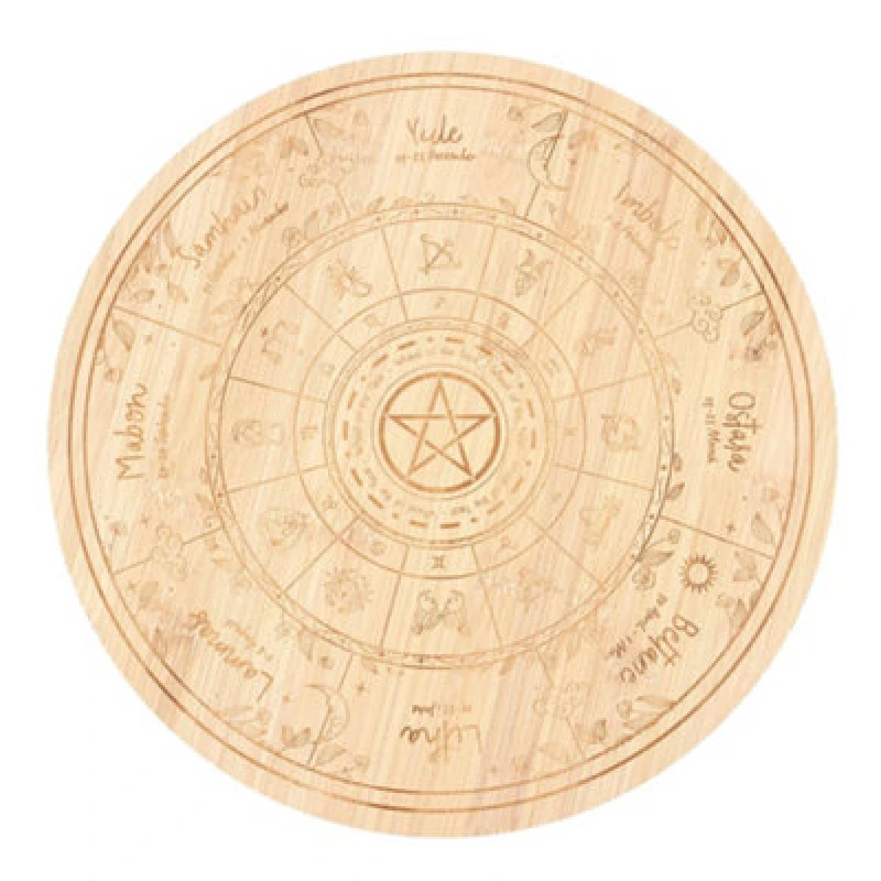 Image of Something Different Something Different Wheel of the Year Chopping Board in Natural Natural One Size Unisex 5063806402602