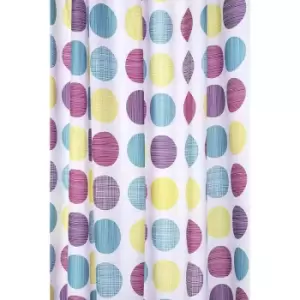 Image of Textured Dots Textile Shower Curtain - Croydex