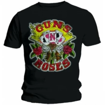 image of Guns N Roses Cards Mens Black T Shirt: Large