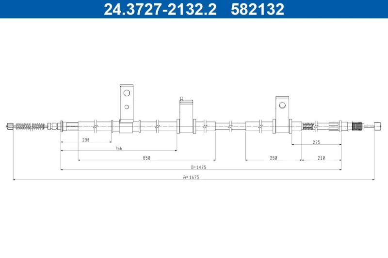 Image of ATE 24.3727-2132.2 Brake Cable 1675mm Cable,parking brake (124)