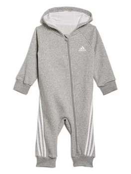 Image of Boys, adidas Infant Unisex Future Icons All-in-One - Grey/White, Size 18-24 Months