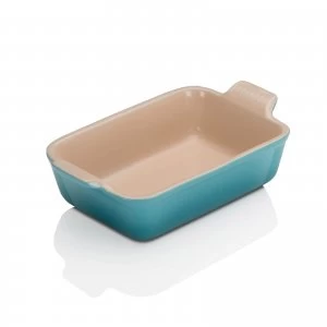 image of Le Creuset Stoneware Medium Heritage Rectangular Roasting Dish - 26cm - Teal