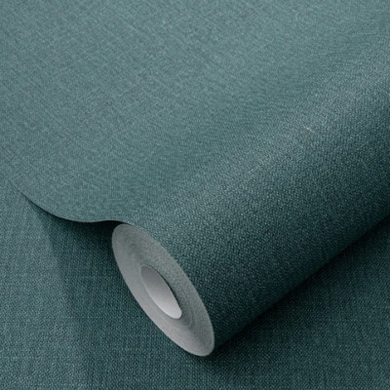 Image of Erismann Wallpaper Elle Decoration Luxury Plain Dark Green Woven Vinyl Wallpaper by Erismann Green