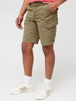 image of Lyle & Scott Wembley Cargo Shorts - Khaki , Green, Size 30, Men