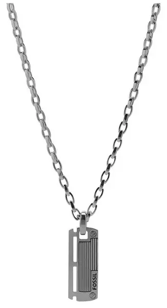 Image of Fossil JF84466040 Mens Stainless Steel Dog Tag Pendant Jewellery