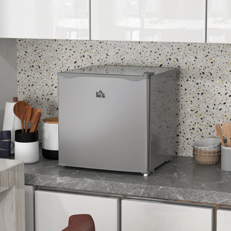 Image of HOMCOM HOMCOM Compact Mini Freezer Small Freezer with Lockable Door for Bedrooms in Grey Grey One Size Unisex 5056725582654