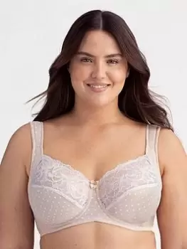 Image of Miss Mary of Sweden Miss Mary Dotty Delicious Lace Underwired Bra - Beige, Beige, Size 36C, Women