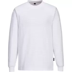 Image of Portwest Anti Static ESD Long Sleeve T Shirt White 2XL