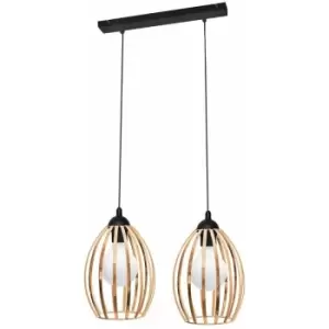 Image of Helam Dali Straight Bar Pendant Ceiling Light Copper, Black 50cm