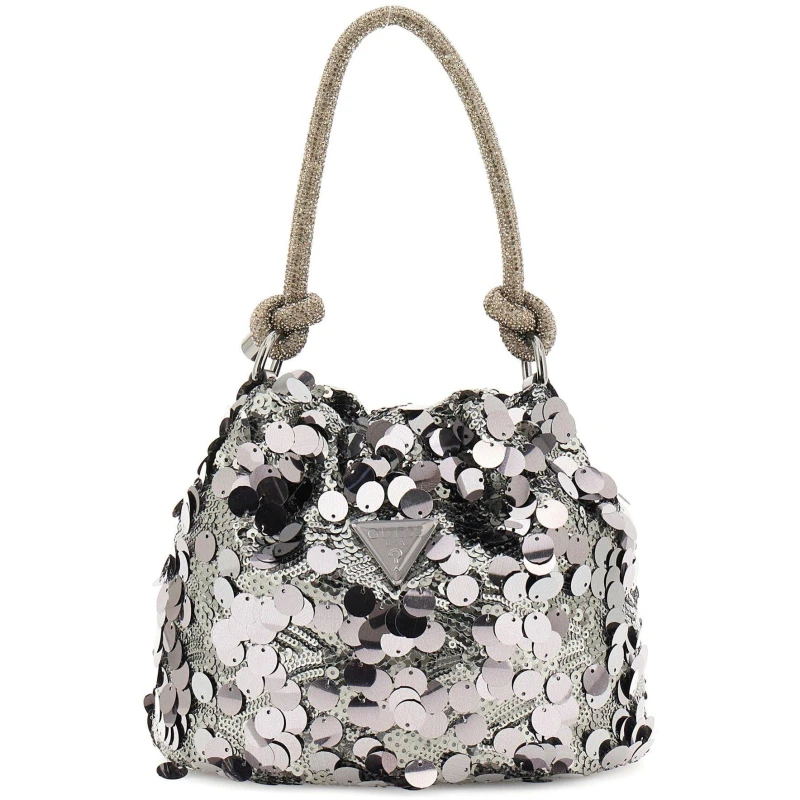 Image of Guess Womens Shine Top Handle Bag Silver female One Size