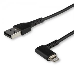 image of 1m Black Angled Lightning To USB Cable