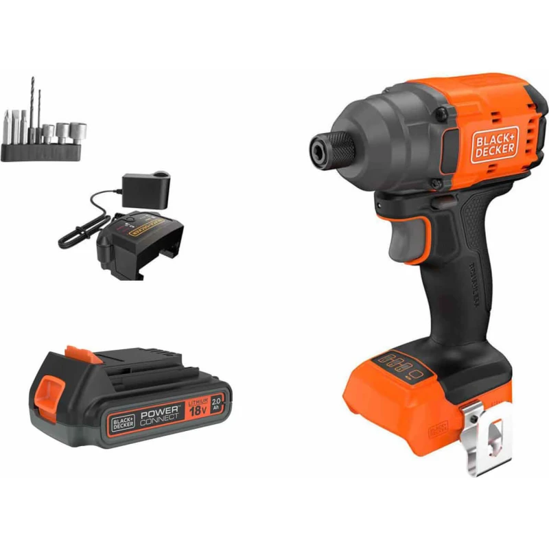 Image of Black and Decker BLIM78 18v Cordless Brushless Impact Driver 1 x 2ah Li-ion Charger No Case with Accessories BLIM78D1