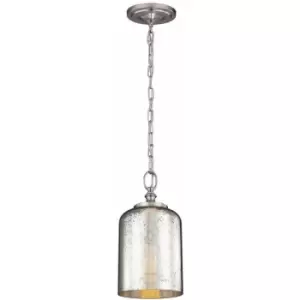 Image of Loops - 1 Bulb Ceiling Pendant Light Fitting Brushed Steel LED E27 60W Bulb
