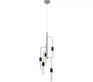 image of INTERIORS by Premier Lagona 5 Pendant Ceiling Light - Gold & Black