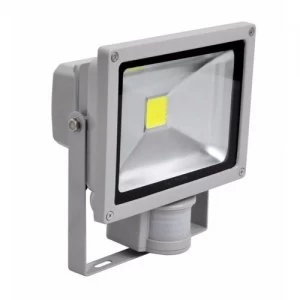Image of Lighthouse IP65 Ultra Efficient LED Grey Aluminium PIR Floodlight - 20 Watt