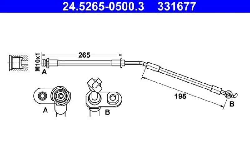Image of Brake hose ATE 24.5265-0500.3