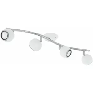 Image of Flush 4 Spots Ceiling Light Colour White Chrome Shade Bulb GU10 4x3W Incl.