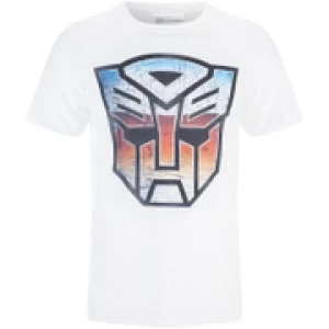 Image of Transformers Mens Transformers Multi Emblem T-Shirt - White - L