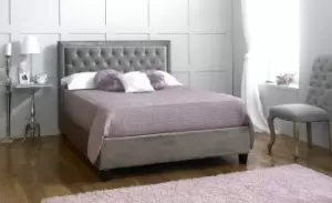 Image of Limelight Rhea 5ft King Size Silver Velvet Bed