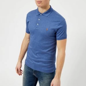 Image of Polo Ralph Lauren Mens Slim Fit Soft Touch Polo Shirt - Faded Royal Heather - L - Blue