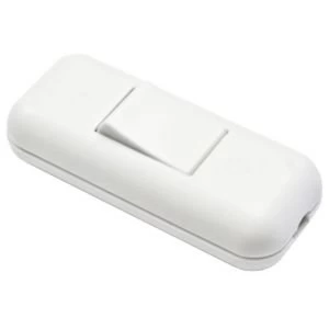 Image of BQ 2A 1 Way Single White Plastic Inline Switch