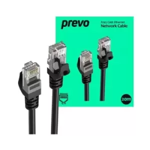 image of PREVO CAT6-BLK-20M networking cable Black