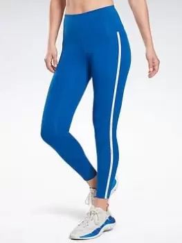 Image of Reebok Piping Cotton High-rise Leggings, Black, Size S, Women
