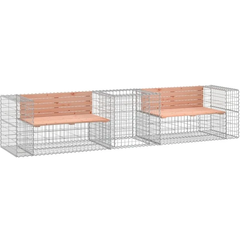 Image of VIDAXL Vidaxl - Garden Bench with Gabion Basket Solid Wood Douglas 8720845453367