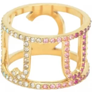 Image of Ladies Juicy Couture PVD Gold plated Size L.5 Iconic Juicy Rainbow Ring