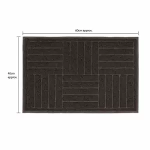 image of Jvl Mud Grabber Spaghetti Scraper Doormat, 40X60Cm, Brown Square