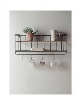 image of Cox & Cox Industrial Shelf With Hooks