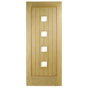 image of Wickes Sienna External Cottage Oak Veneer Door Glazed 1981 x 762mm