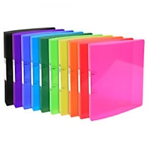 Image of Exacompta Ring Binder Iderama 54770E A4 2 ring Assorted Pack of 10