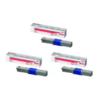 Image of OKI 4446972 C/M/Y High Capacity Toner Cartridge Tri-Pack (Original)
