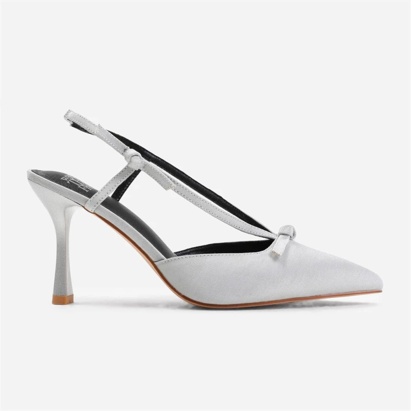 Image of Where's That From 'Vera' High Heel With Pointed Toe And Strap Detail Silver