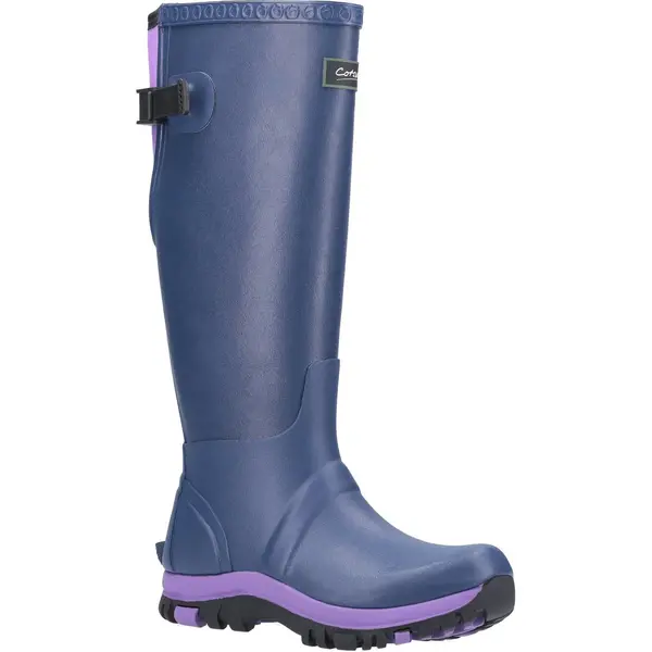 image of Cotswold Womens Realm Tall Wellies Wellington Boots - UK 3 Blue female GDE2710BLU3