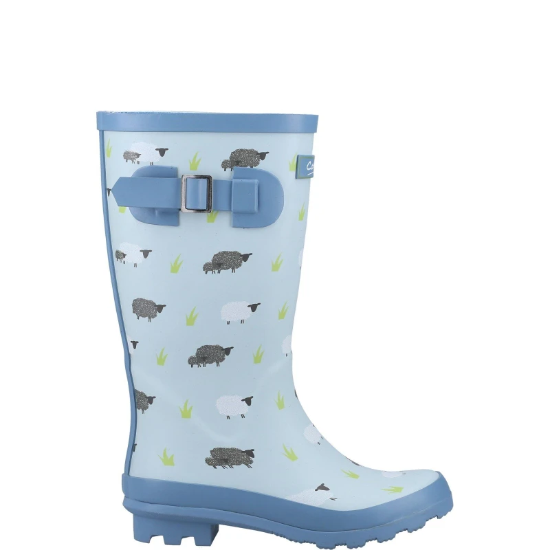 Image of Cotswold Boys Farmyard Memory Foam Wellington UK Size 1 (EU 33) Sheep COT781-SHEEP-1