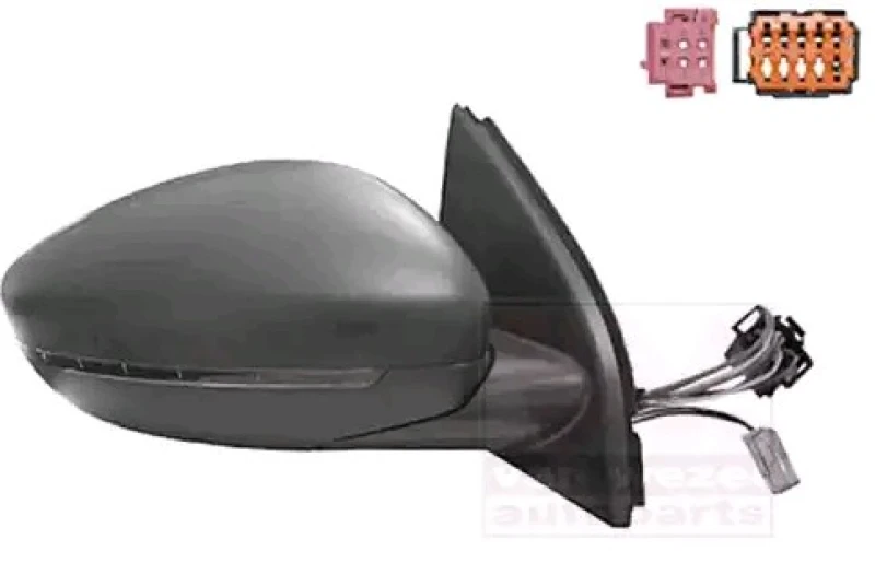 Image of VAN WEZEL 4081808 Wing mirror * HAGUS * Right, black, with temperature sensor, Rough Outside Mirror (50)