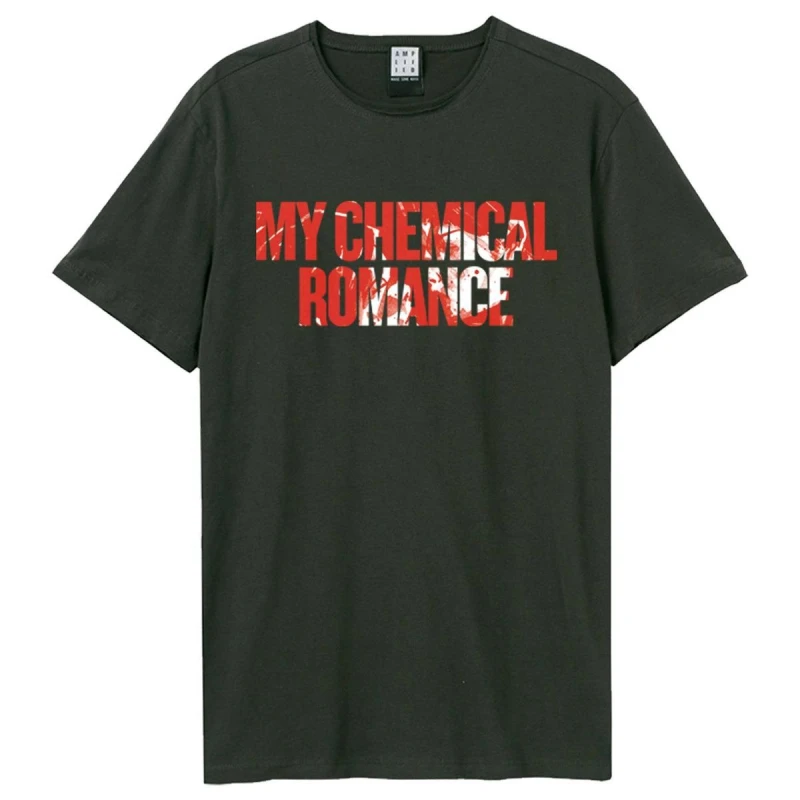 Image of Amplified Amplified Men My Chemical Romance Logo T-Shirt in Charcoal Size: Small Charcoal S Male 5063470089369