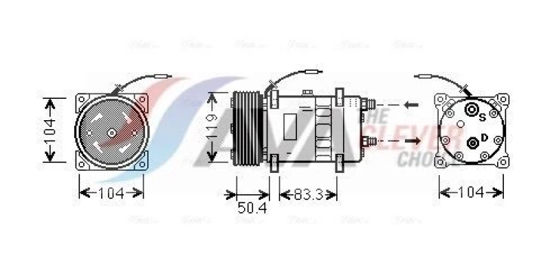 Image of Air conditioning compressor AVA COOLING SYSTEMS UVAK058